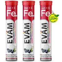 Eväm Eisen+Vitamin C Brausetabletten Geschmack Johannisbeere 3x 20 Stück