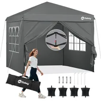 Sekey Pavillon 3x3 Wasserdicht Stabil Winterfest mit Seitenteile, Faltpavillon
