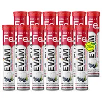 Eväm Eisen + Vitamin C Brausetabletten Geschmack Johannisbeere 12x