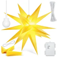 Kesser KESSER® 35cm Leuchtstern 3D, LED Weihnachtsstern mit Timer