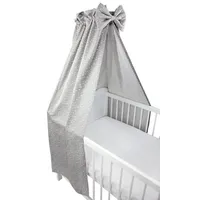 TupTam Babybett Himmel mit Schleifchen, Farbe: Sterne Grau 2,