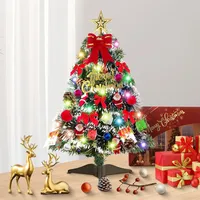 Huifengjie Mini Weihnachtsbaum, Künstlicher Weihnachtsbaum mit Ornamenten, Mini Tannenbaum