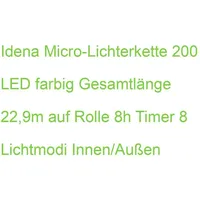 IDENA 200er Micro LED Lichterkette grün 22,9 m, 1
