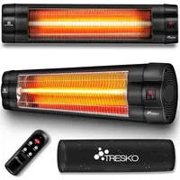 TRESKO Heizstrahler 2500W schwarz mit Fernbedienung, Timer | Wärmestrahler