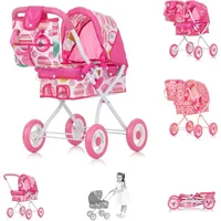 Chipolino Puppenwagen Emily Tasche, Sonnendach verstellbar, zusammenklappbar rosa pink