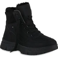 VAN HILL Damen Worker Boots in Schwarz