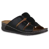 Stiefelparadies Damen Komfort Sandalen in Schwarz