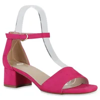 VAN HILL Damen Klassische Sandaletten in Fuchsia Velours