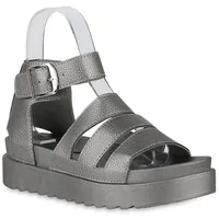 VAN HILL Damen Plateau Sandaletten in Silber