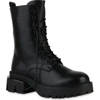 VAN HILL Damen Plateau Boots in Schwarz