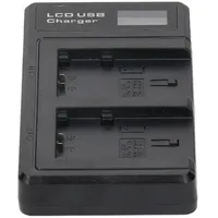 Lixada Kunststoff-Ladegerät mit LCD-Display Kameraakku Doppelladung für NP-FV100