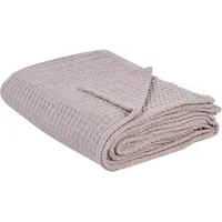Beliani Tagesdecke CHAGYL Baumwolle 220 x 240 cm Pastellrosa
