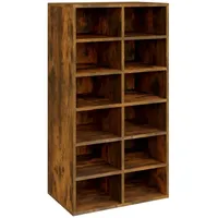 VidaXL Schuhregal Räuchereiche 54x34x100,5 cm Holzwerkstoff