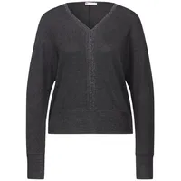 STREET ONE Damen A322309 Shirt Mit Glitzer-Details, Anthracite Melange,34