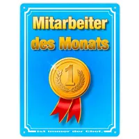 Speecheese Metallschild XL in 21x28 cm Mitarbeiter des Monats