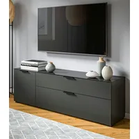 Inn.furn TV-Lowboard grau mit Glasauflage mit Soft-Close Riano