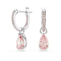 Swarovski Attract Drop-Ohrhänger, Rosane, Rhodinierte Ohrringe mit Strahlenden Swarovski
