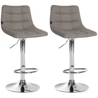 CLP 2er Set Barhocker Jerry Stoff grau/chrom