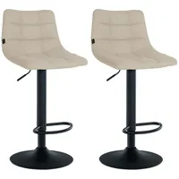 CLP 2er Set Barhocker Jerry Stoff creme/schwarz