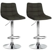 CLP 2er Set Barhocker Jerry Stoff dunkelgrau/chrom