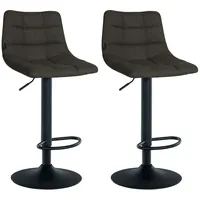 CLP 2er Set Barhocker Jerry Stoff dunkelgrau/schwarz