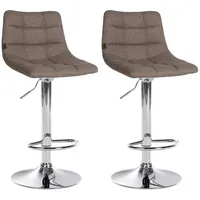 CLP 2er Set Barhocker Jerry Stoff taupe/chrom