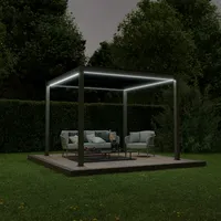 Ximax Lamellendach Pergola Shade freistehend 3x3 m Inkl. Farbbeleuchtung