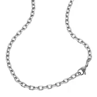 ZEEme Collierkettchen Edelstahl Ankerkette 4mm breit grau 42cm
