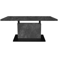 Roller Couchtisch - schwarz matt - grau - Keramik-Optik