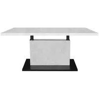 Harper Couchtisch - schwarz matt - weiß - Keramik-Optik