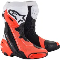 Alpinestars Supertech R Vented Stiefel perforiert - Schwarz/Weiß/Neon-Rot /