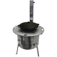 Grillpeter Utschak aus Edelstahl 2mm Timur mit Feuerplatte aus