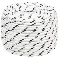 VidaXL Bootsseil Geflochten Weiß 14 mmx25 m Polyester