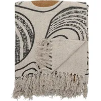 Bloomingville Decke GIANO Natur Muster Schwarz Gelb | Gr.: