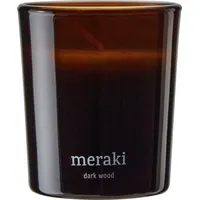Meraki Dark Wood Duftkerze 6 cm braun