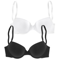 PETITE FLEUR Push-up-BH Damen schwarz+weiß Gr.80B