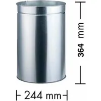 Wesco WESCO® Metall-Ersatzbehälter, rund 15 Liter - Silber