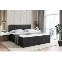 Altdecor Boxbett, Schwarz, Höhe ca. 20 cm, 180x200 cm,