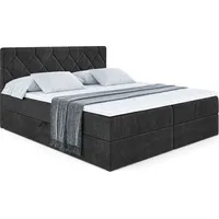 Altdecor Boxbett, Schwarz, Höhe ca. 20 cm, 180x200 cm,