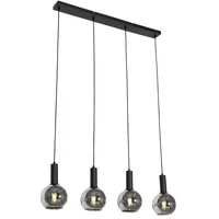 QAZQA Josje 4-flg. E27 60 cm schwarz Glas