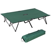 Outsunny Campingbett für 2 Personen Feldbett Klappbett mit Tragetasche