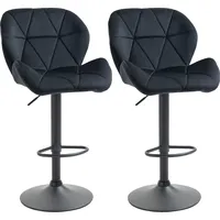 Homcom 2er-Set Barhocker drehbar, Barhocker mit Lehne höhenverstellbar, Barhocker