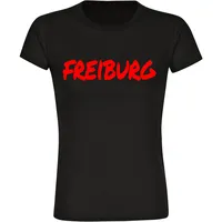 Multifanshop Damen T-Shirt - Freiburg - Textmarker - Druck