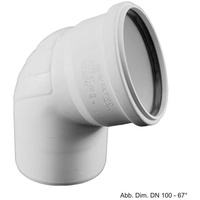 Rehau Bogen RAUPIANO PLUS DN 50, 67°, Weiß