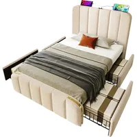 XDOVET Polsterbett mit 4 Schubladen und USB Typ-C Ladefunktion