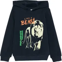 S.Oliver Wärmendes Kapuzen-Sweatshirt mit Glow-in-the-dark-Print, Navy 116/122
