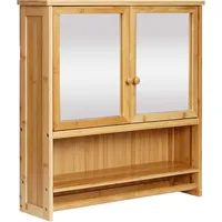 Mendler Spiegelschrank HWC-B18, Badspiegelschrank Hängeschrank, 3 Regalböden 2 Türen