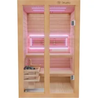 Dewello Finnische Sauna TOFINO 120x140 Kabine aus Hemlock Tannenholz