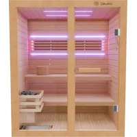 Dewello Finnische Sauna TOFINO 160x150 Kabine aus Hemlock Tannenholz