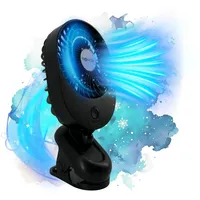 TronicXL Ventilator mit Clip, Mini-Ventilator, USB-Aufladung, mobil, schwarz, Schreibtisch
